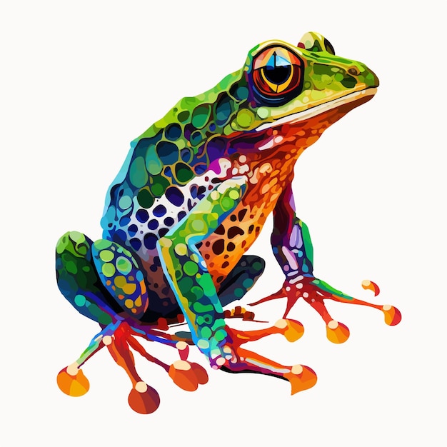 Bunter frosch im pop-art-stil.