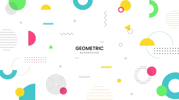 Bunter geometrischer hintergrund moderner abstrakter hintergrund mit geometrischen formen und linien