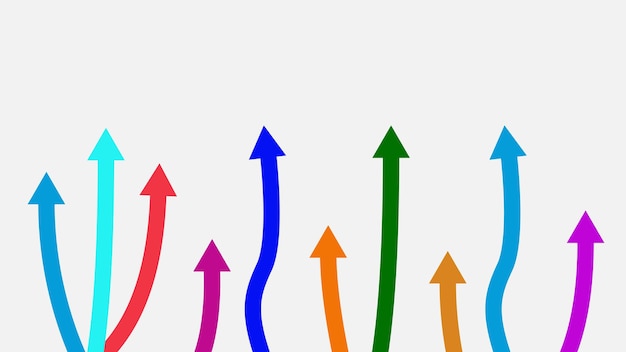 Bunter geometrischer pfeil nach oben infografik-design. vektorvorratillustration.