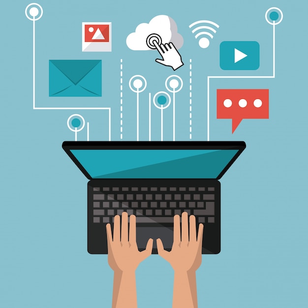 Bunter Hintergrund der Laptop-Computer