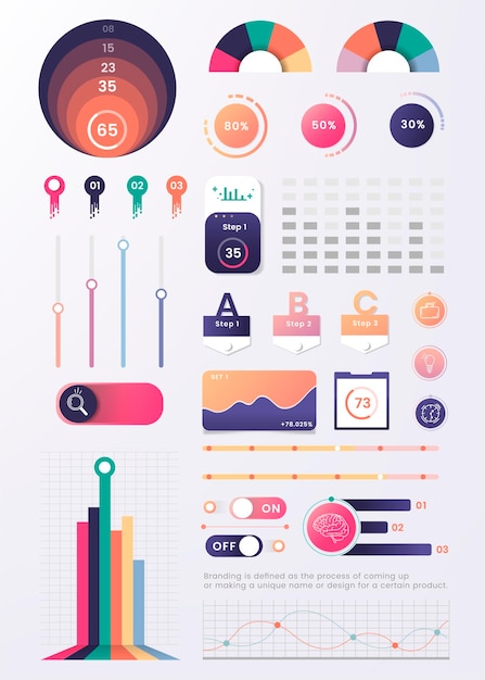 Bunter Infografik-Element-Design-Vektor