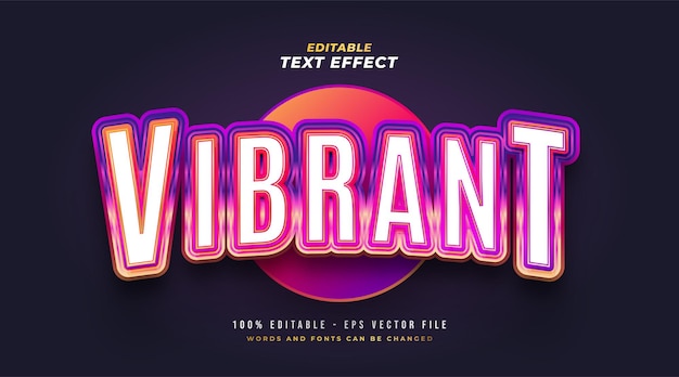 Bunter lebendiger Text mit Retro-Stil und Prägeeffekt. Bearbeitbarer Textstileffekt
