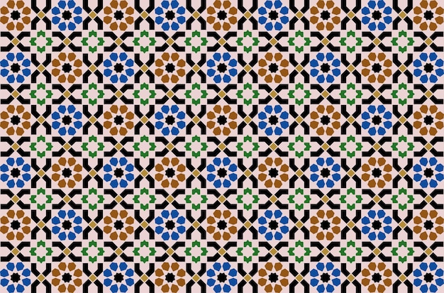 Bunter marokkanischer Fliesen-Mosaik-Muster-Hintergrund