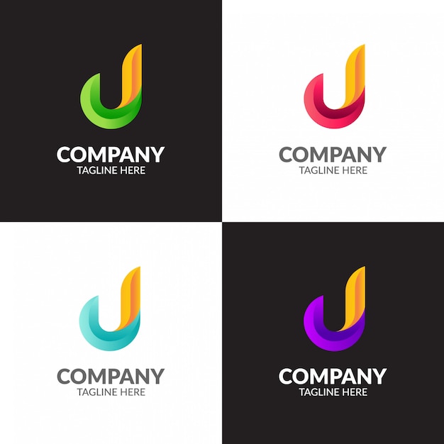 Bunter minimalistischer buchstabe j logo design