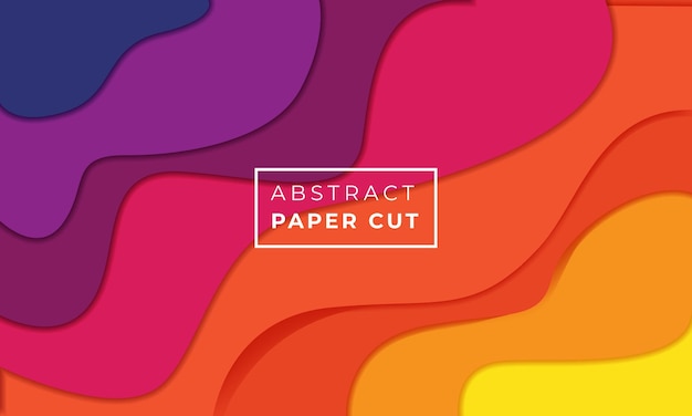 Vektor bunter papierschnitt-designhintergrund mit überlappungsschicht 3d-papierschnitt-hintergrund vektor