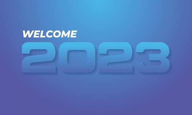 Buntes 2023 bearbeitbares texteffektkonzept, willkommensvektorillustration 2023, hintergrund im 3d-stil 2023