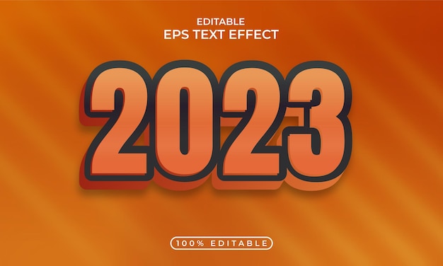 Buntes 2023 bearbeitbares Texteffektkonzept, Willkommensvektorillustration 2023, Hintergrund im 3D-Stil 2023