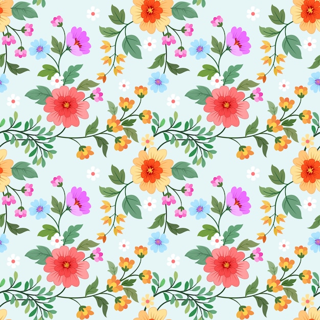 Buntes Blumenvektor-Designmuster