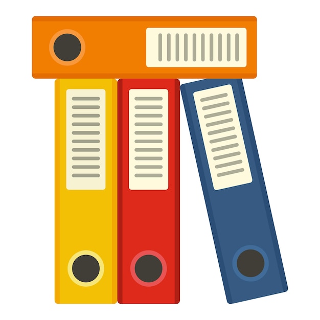 Buntes Büroordner-Symbol Flache Illustration eines bunten Büroordner-Vektorsymbols für Webdesign