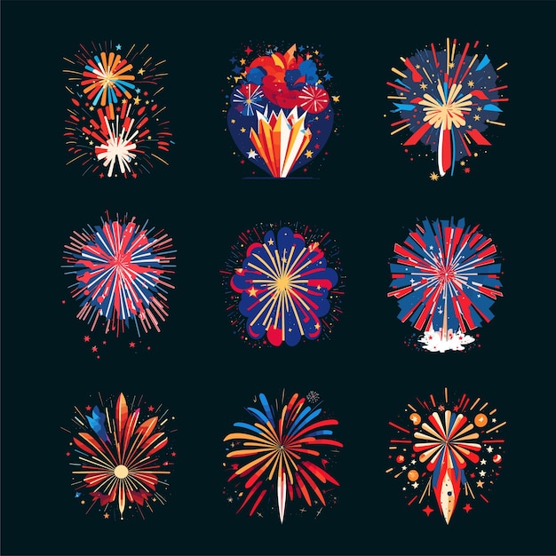 Buntes feuerwerk an grafikdesign