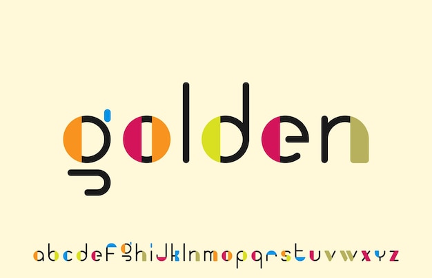 Buntes kalligrafie-alphabet mit kleinem logo-design