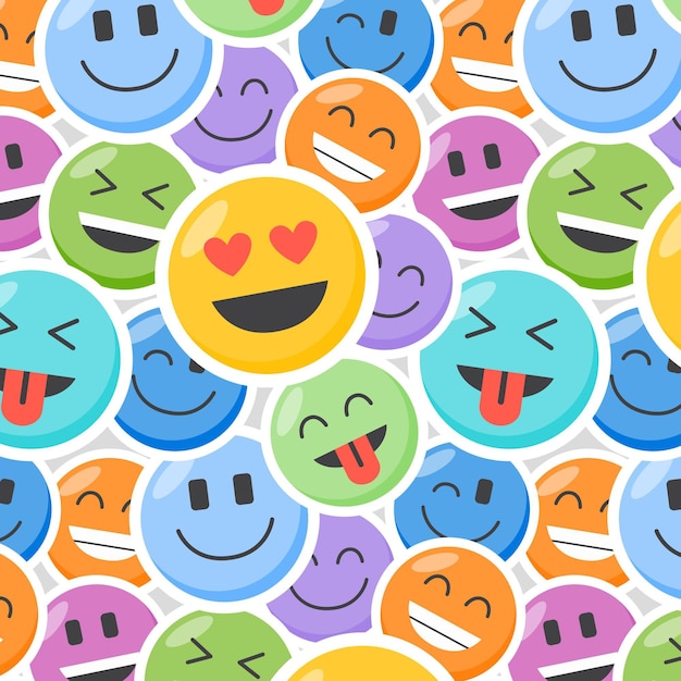 Vektor buntes lächeln emoticons muster