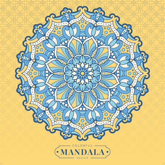Vektor buntes mandala-islamisches verzierungs-design