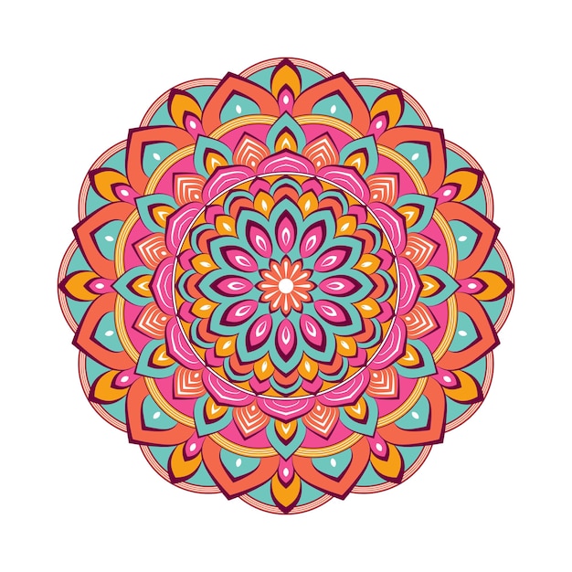 Buntes mandala mit floralem ornament