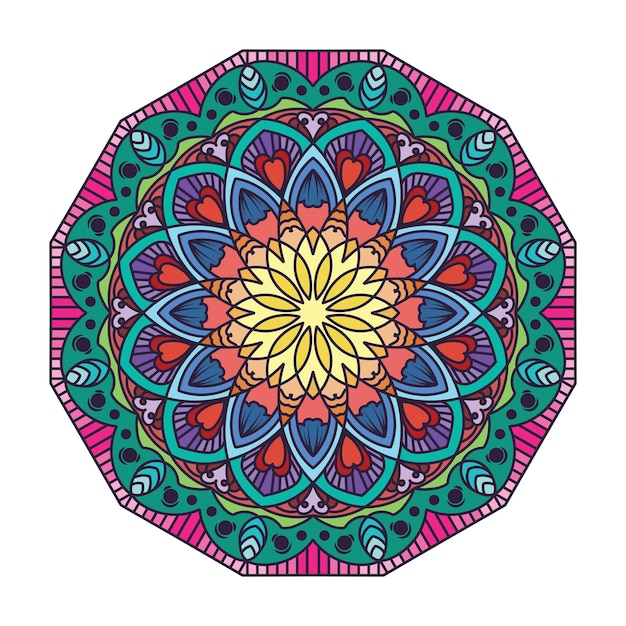 Buntes mandala-muster mit blumenmuster