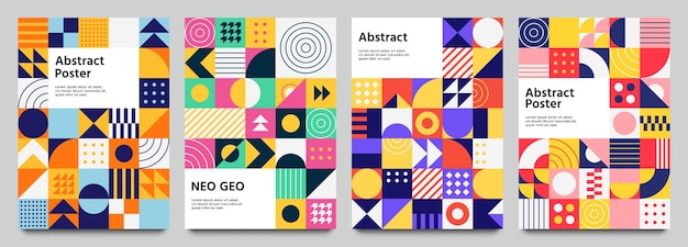 Buntes neo geometrisches plakat.