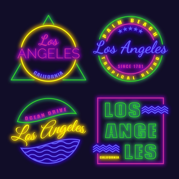 Vektor buntes neon los angeles