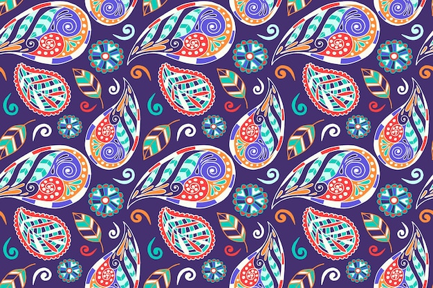 Buntes paisley ethnisches musterdesign