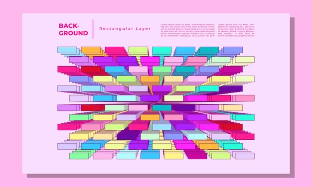 Vektor buntes plakat mit isometrischer rechteckiger hintergrundmuster-designschablone