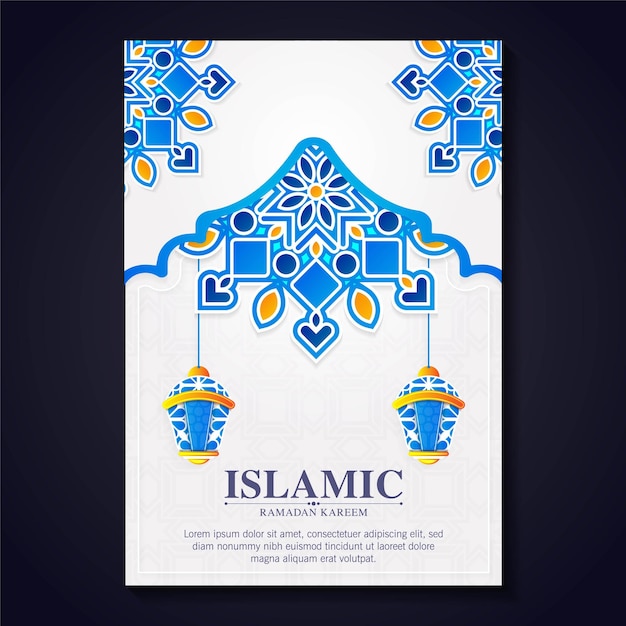 Buntes ramadan kareem islamisches plakat