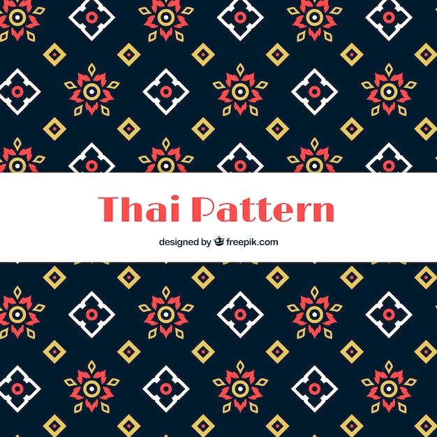 Buntes thailändisches muster mit flachem design