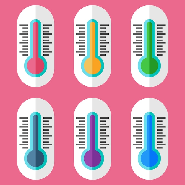 Vektor buntes thermometerelementikonenspielasset