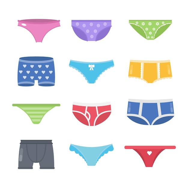 Buntes Unterhosenset Weibliche und männliche Hosen