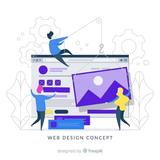 Vektor buntes webdesignkonzept mit flachem design