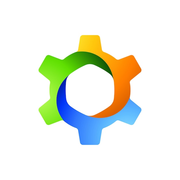Buntes zahnrad-logo-design