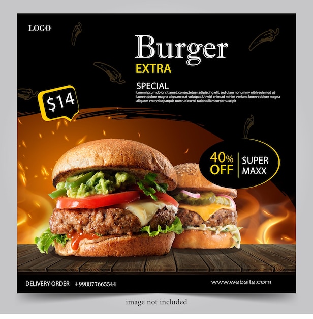 Burger Banner Vorlage