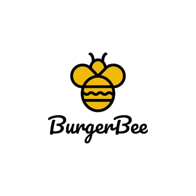 Burger-bienen-logo-vorlagenvektor