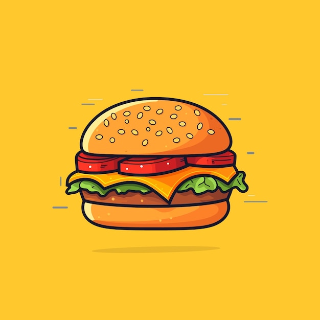 Burger-Cartoon-Vektor-Ikonen-Illustration