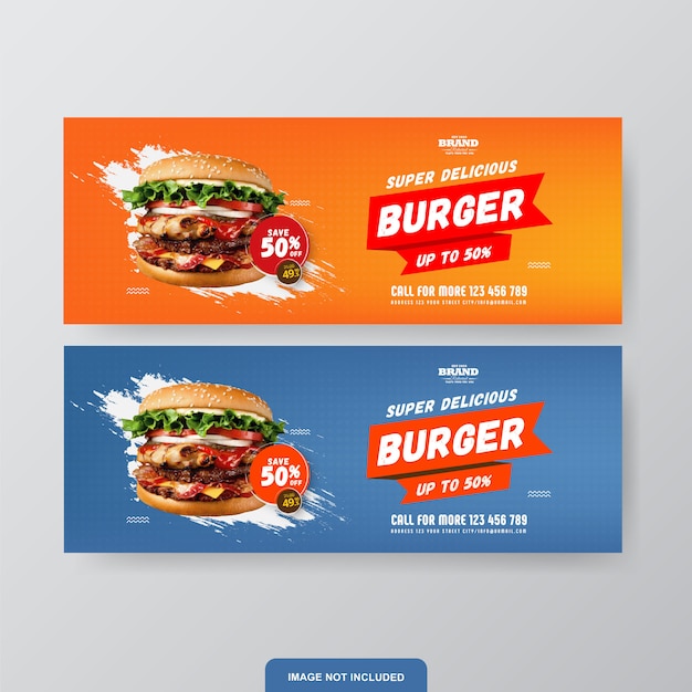 Burger facebook cover social media post banner premium