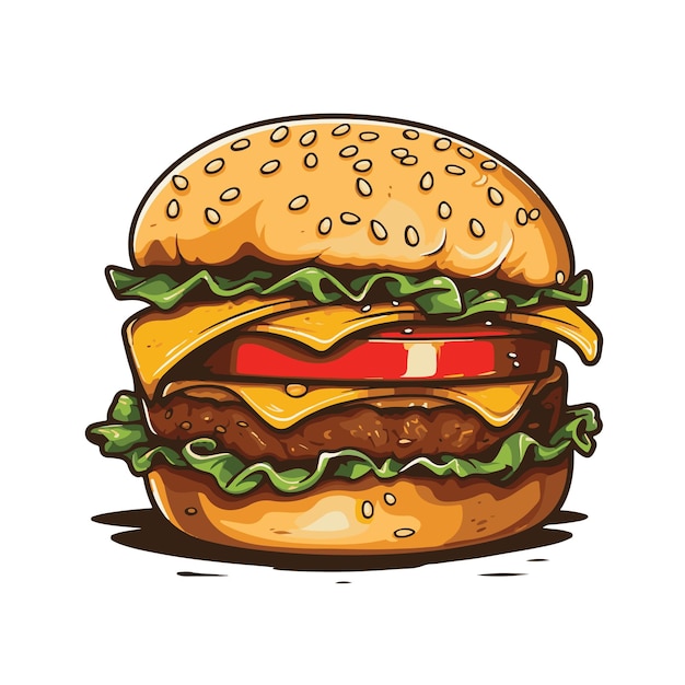 Burger Fast Food handgezeichnetes Skizzenvektorillustrationsdesign