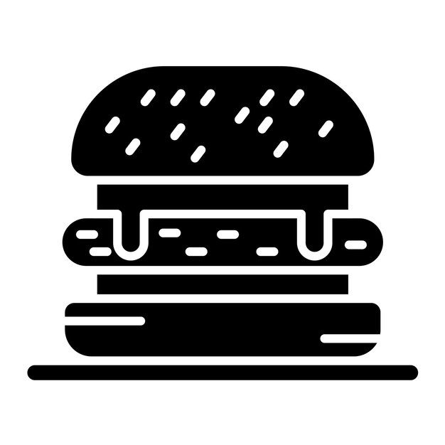 Vektor burger glyph solid black illustration