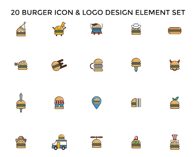 Vektor burger icon logo designset