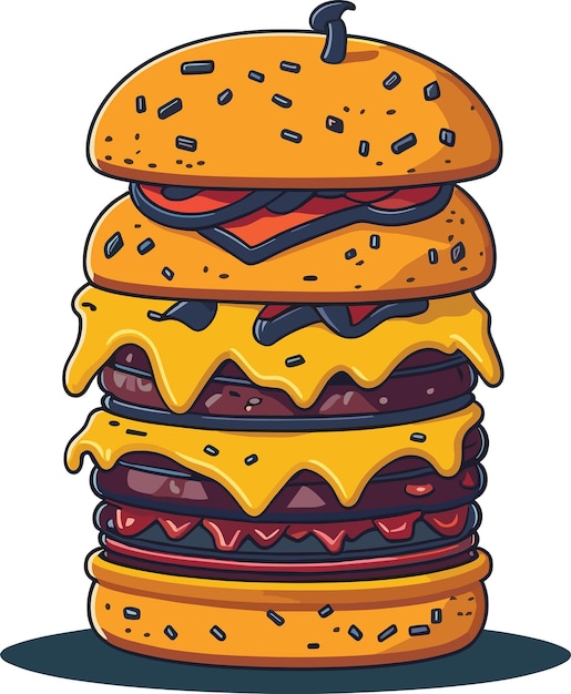 Vektor burger-käse-kartoon-vektor-ikon-illustration lebensmittelobjekt-ikonen-konzept isoliert