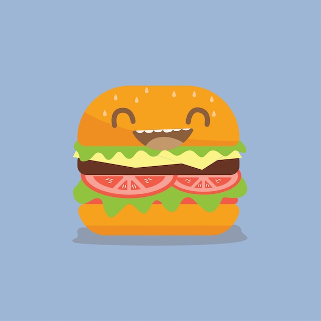 Burger-karikatur-vektor-design