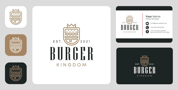 Burger-königreich-logo mit stationärem design