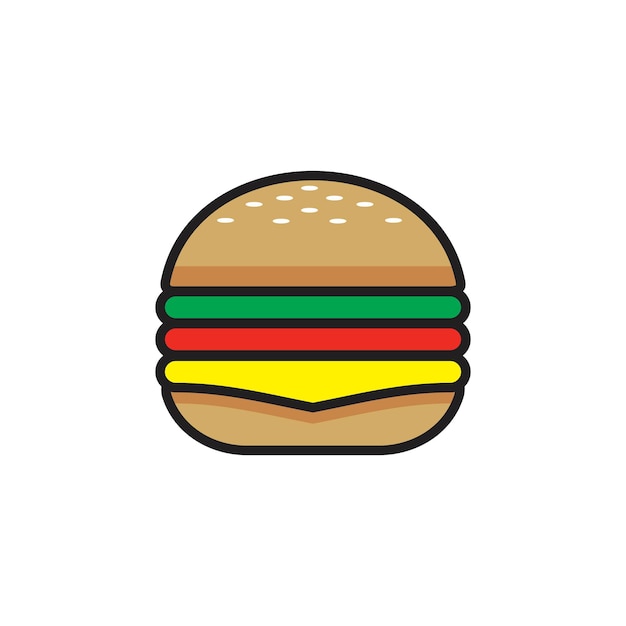 Vektor burger-logo und symbol-cartoon-illustrationsvektor