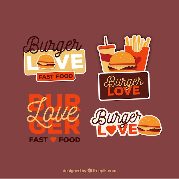 Vektor burger logos mit großartigen designs