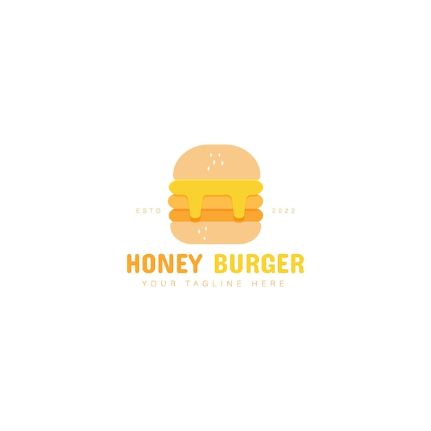 Vektor burger mit honig-logo-design-illustration-symbol