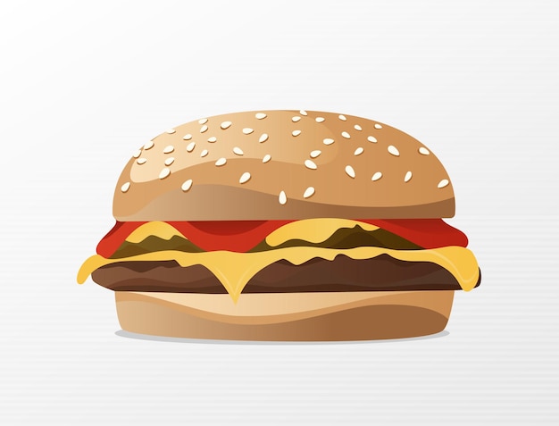 Burger mit Sesambrötchen und verführerischen Käseplatten