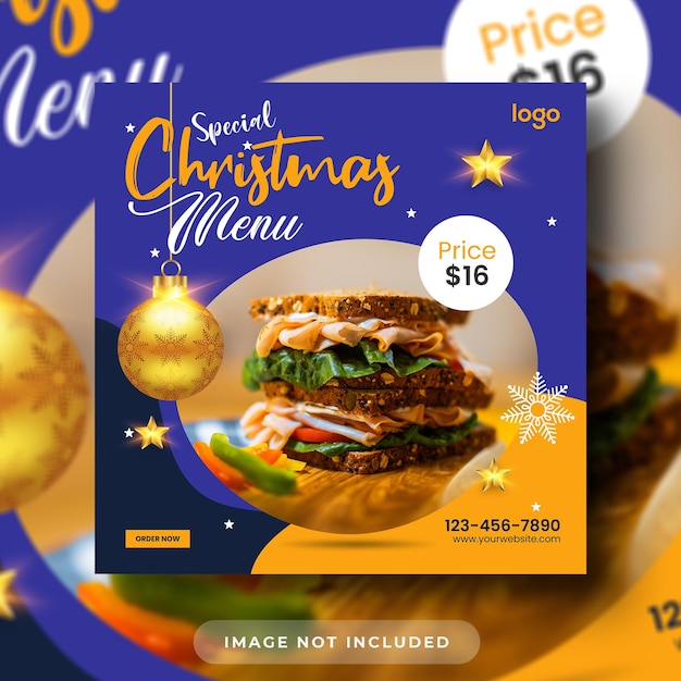 Burger restaurant social media post webbanner