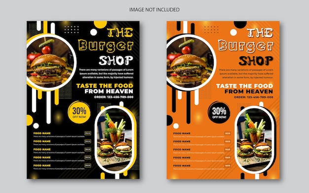 Burger-shop-flyer und speisekartenvorlage