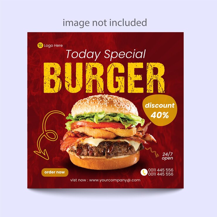 Burger-Social-Media-Beitragsvorlage