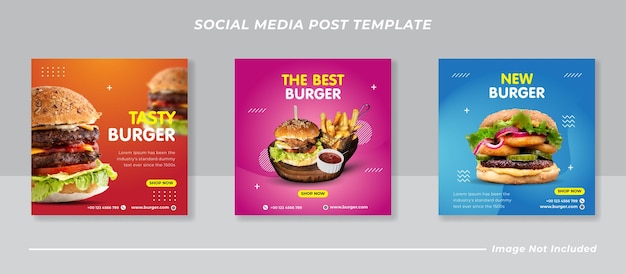 Burger social media feed post vorlage