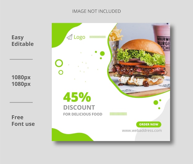 Burger social media post design premium-vektor