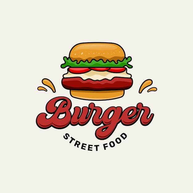 Vektor burger-streetfood-logo-vorlage, vektor-illustration