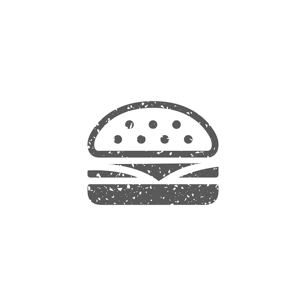 Vektor burger-symbol in grunge-textur-vektor-illustration